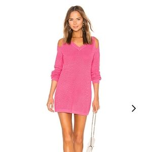 NWT-Lovers + Friends She Can Sweater Dress w/Cold Shoulders-Size XL